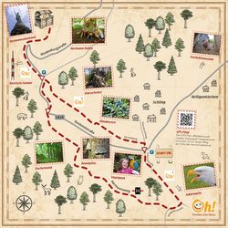 Entdeckerkarte für eine GPS-Wandertour des Naturparks im Kreis Lippe