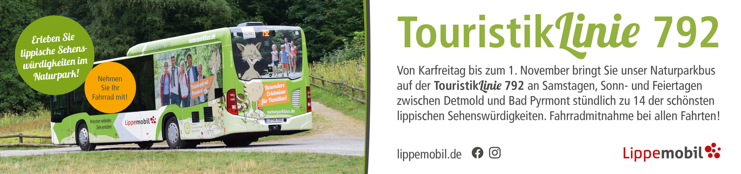 Werbebanner der Touristiklinie 792 - Naturparkbus