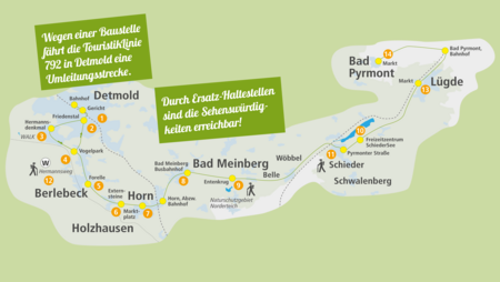 Karte der Touristik-Linie 792