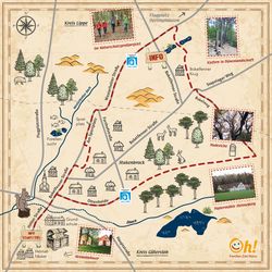 Entdeckerkarte für eine Wanderung des Naturparks im Kreis Gütersloh