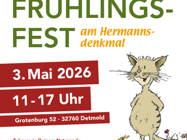 Plakat Einladung zum Frühlingsfest am 3. Mai 2026 am Hermannsdenkmal