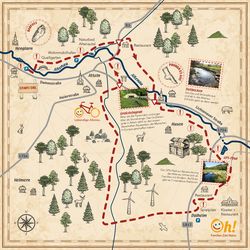 Entdeckerkarte für eine Radtour des Naturparks im Kreis Paderborn