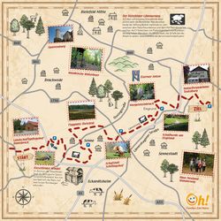 Entdeckerkarte für eine Wanderung des Naturparks bei Bielefeld